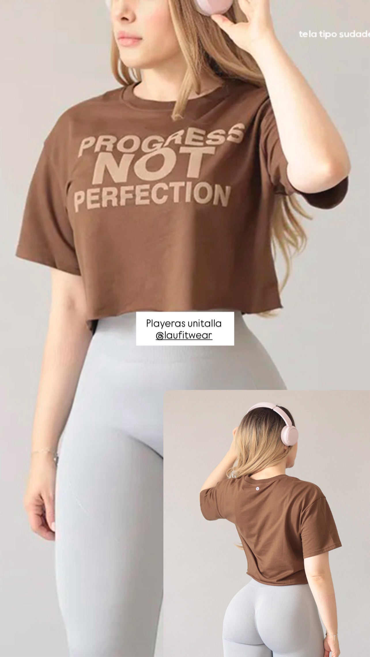 Playeras crop over algodón